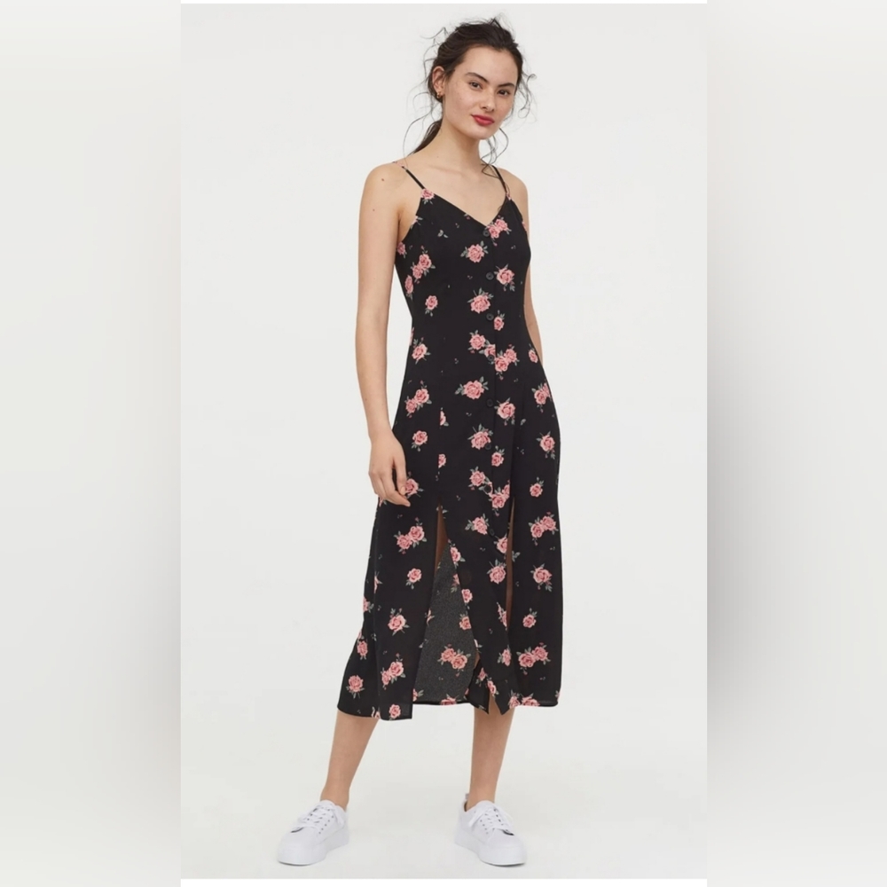 H&M v neck dress with florals